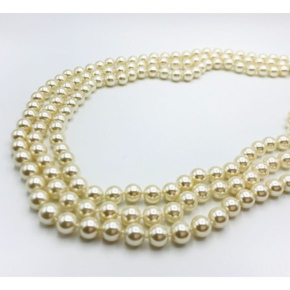 Necklace 3 strand pearl necklace by JBK Jaqueline Kennedy - Picture 5 of 5